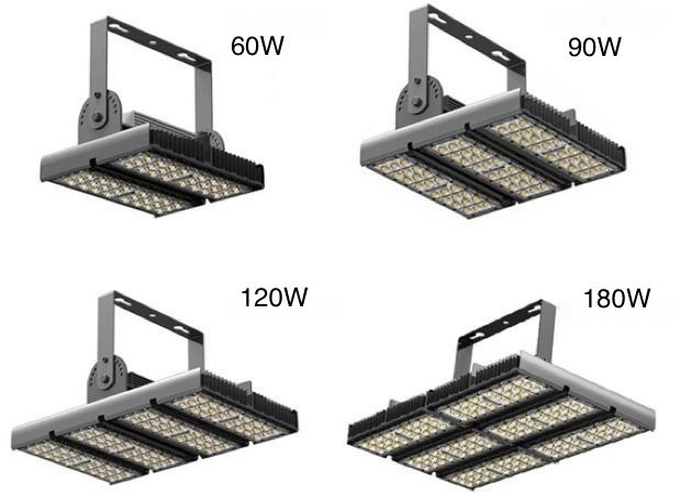 Epistar Chip IP65 LED Tunnel Light 180W RA80 , 15° / 25° / 45° / 60° Beam Angle